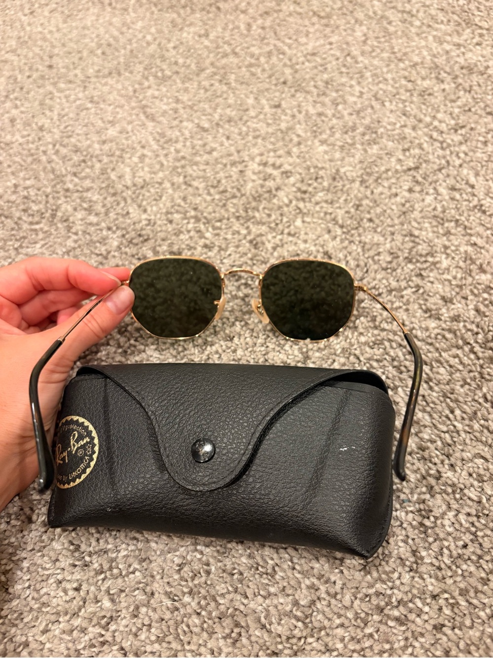 Ray-Ban Gold Frame Sunglasses - Picture 2 of 3